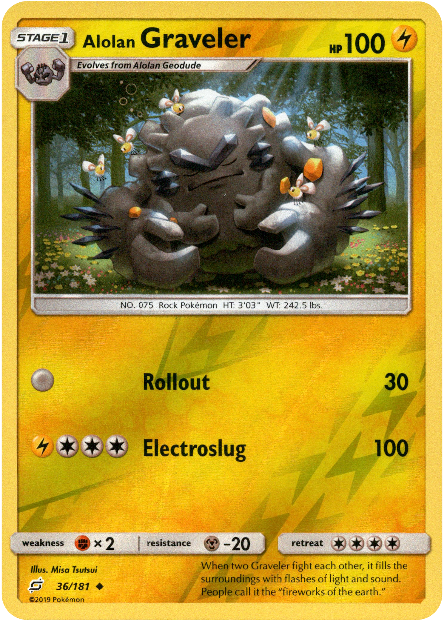 Alolan Graveler - 36/181 - Team Up - Reverse Holo - Card Cavern