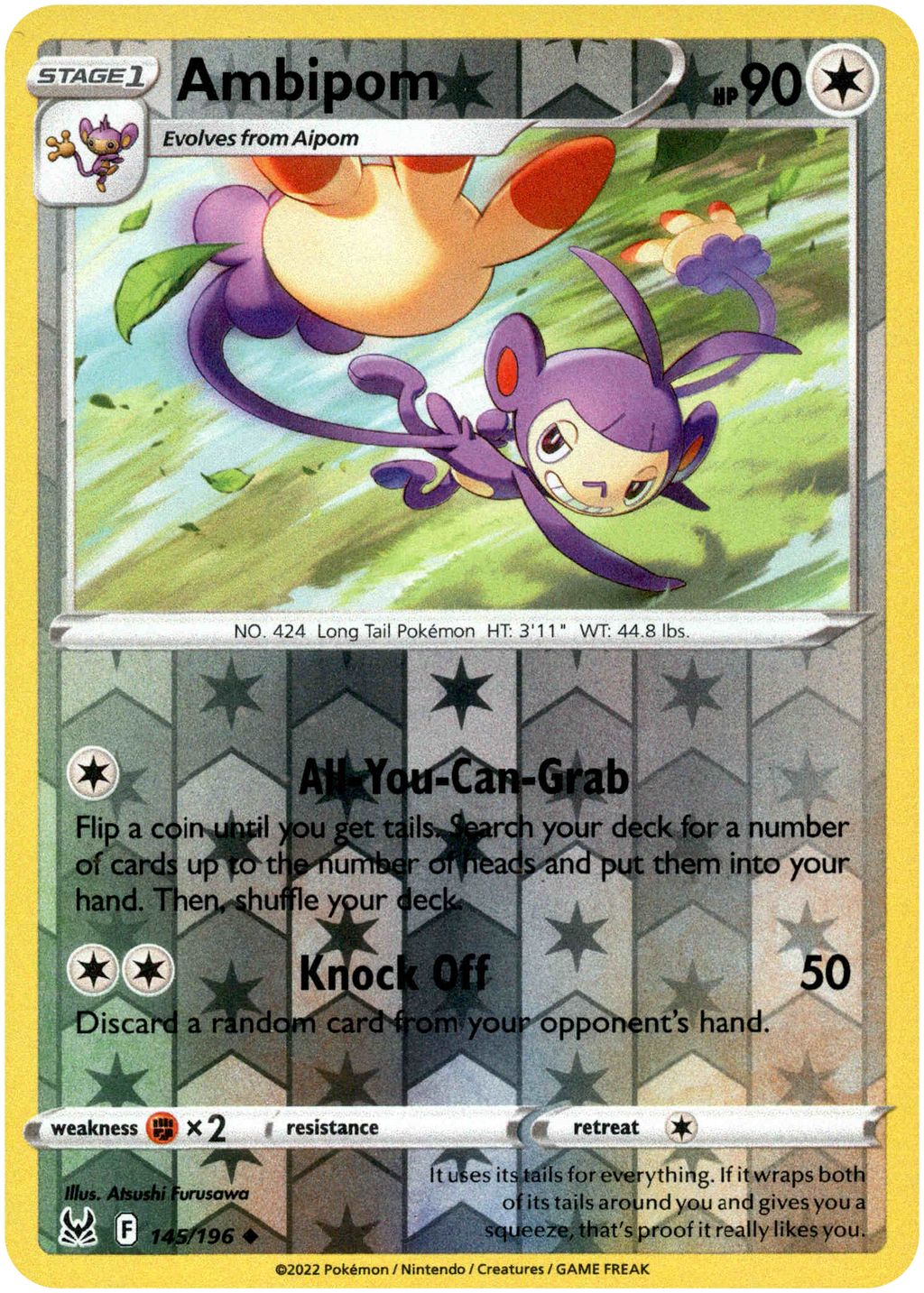 Ambipom - 145/196 - Lost Origin - Reverse Holo – Card Cavern Trading Cards,  LLC