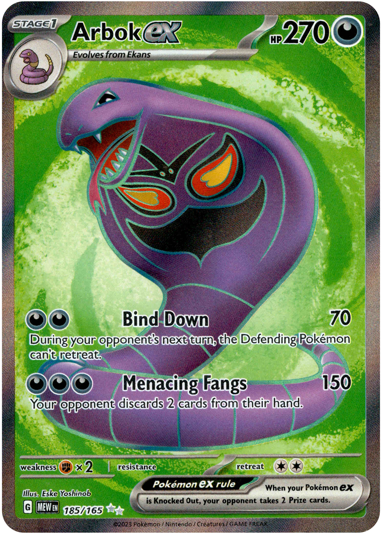 Arbok ex - 185/165 - Scarlet & Violet 151 - Holo - Card Cavern