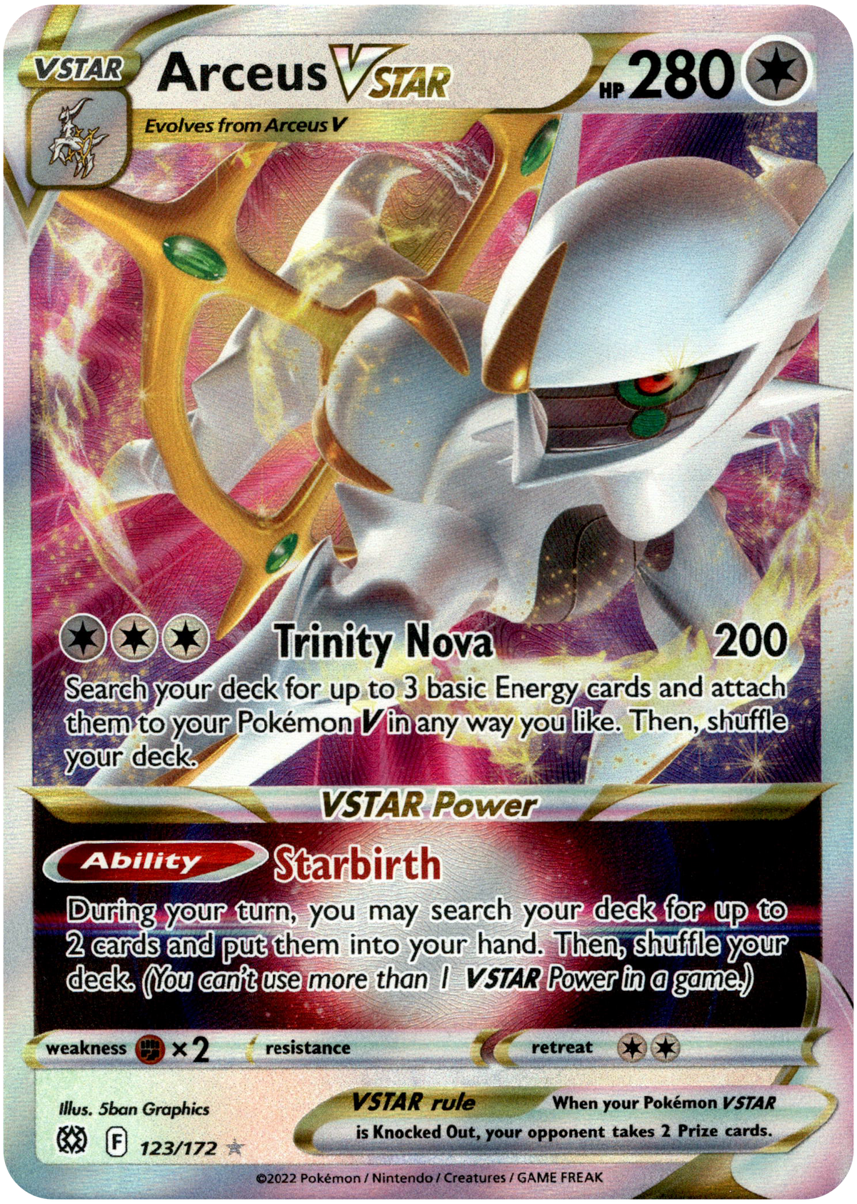 Arceus VSTAR - 123/172 - Brilliant Stars - Holo - Card Cavern