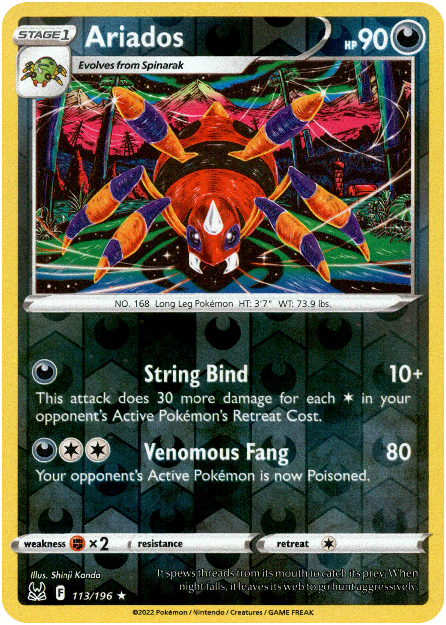 Ariados - 113/196 - Lost Origin - Reverse Holo - Card Cavern