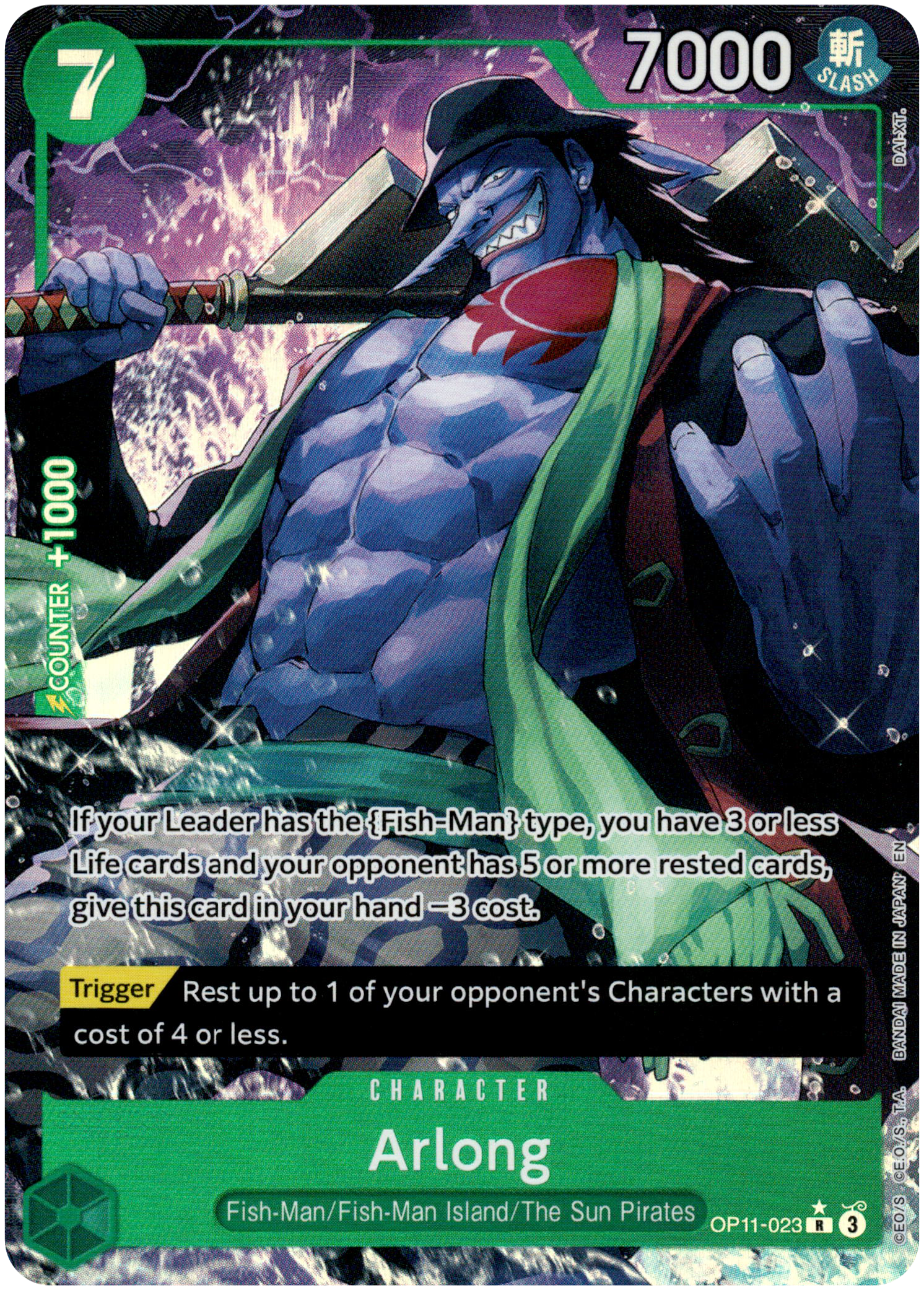 Arlong Alternate Art - OP11-023 R - A Fist of Divine Speed - Foil - Card Cavern