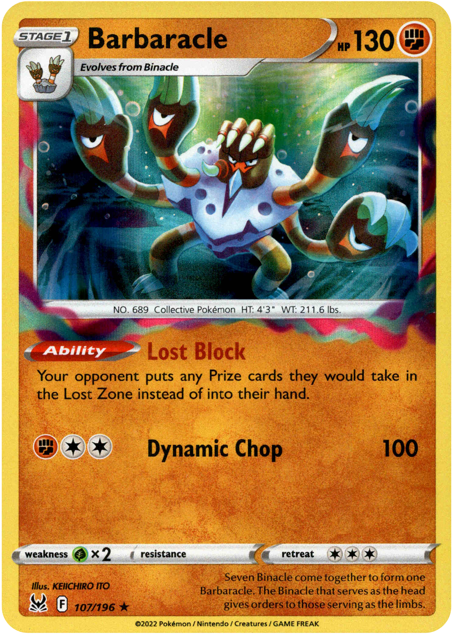 Barbaracle - 107/196 - Lost Origin - Holo - Card Cavern