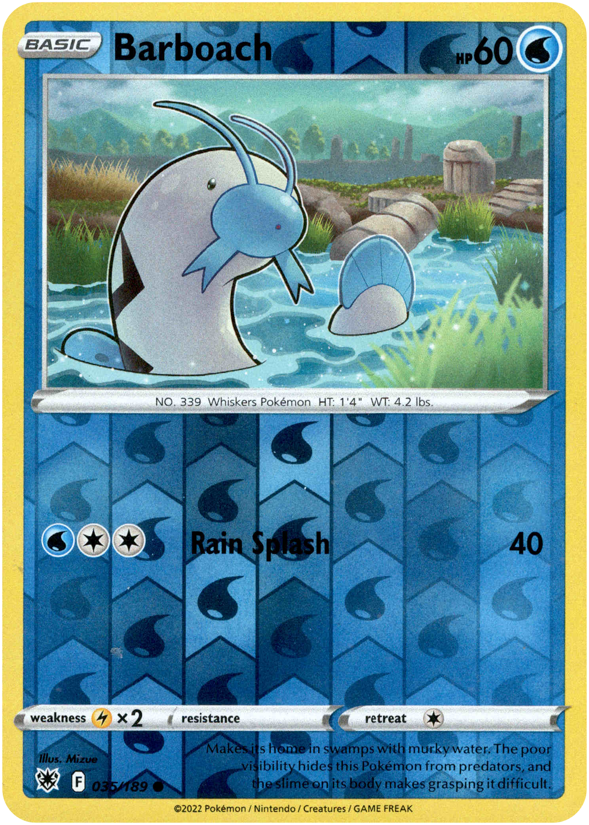 Barboach - 035/189 - Astral Radiance - Reverse Holo - Card Cavern