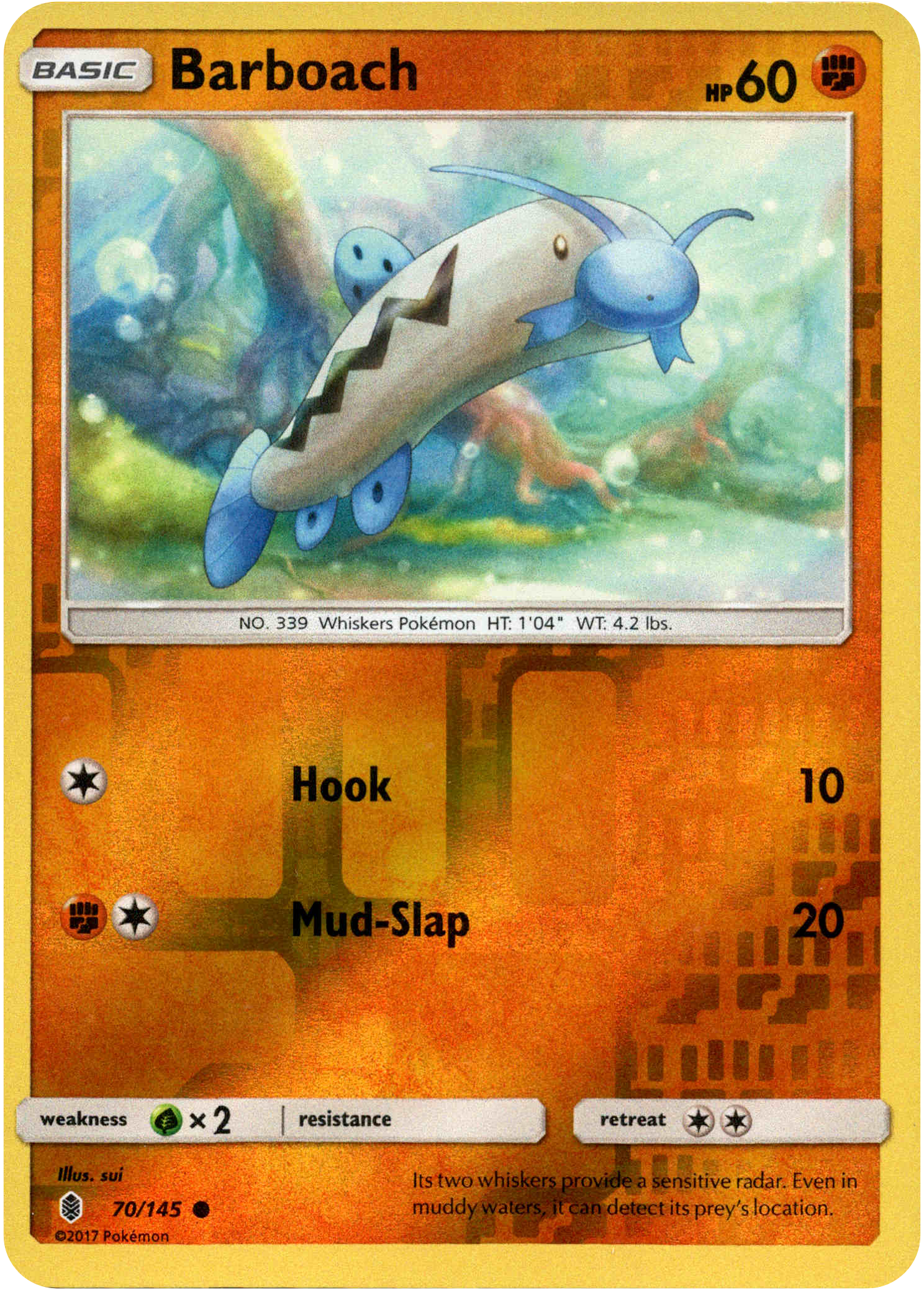 Barboach - 70/145 - Guardians Rising - Reverse Holo - Card Cavern