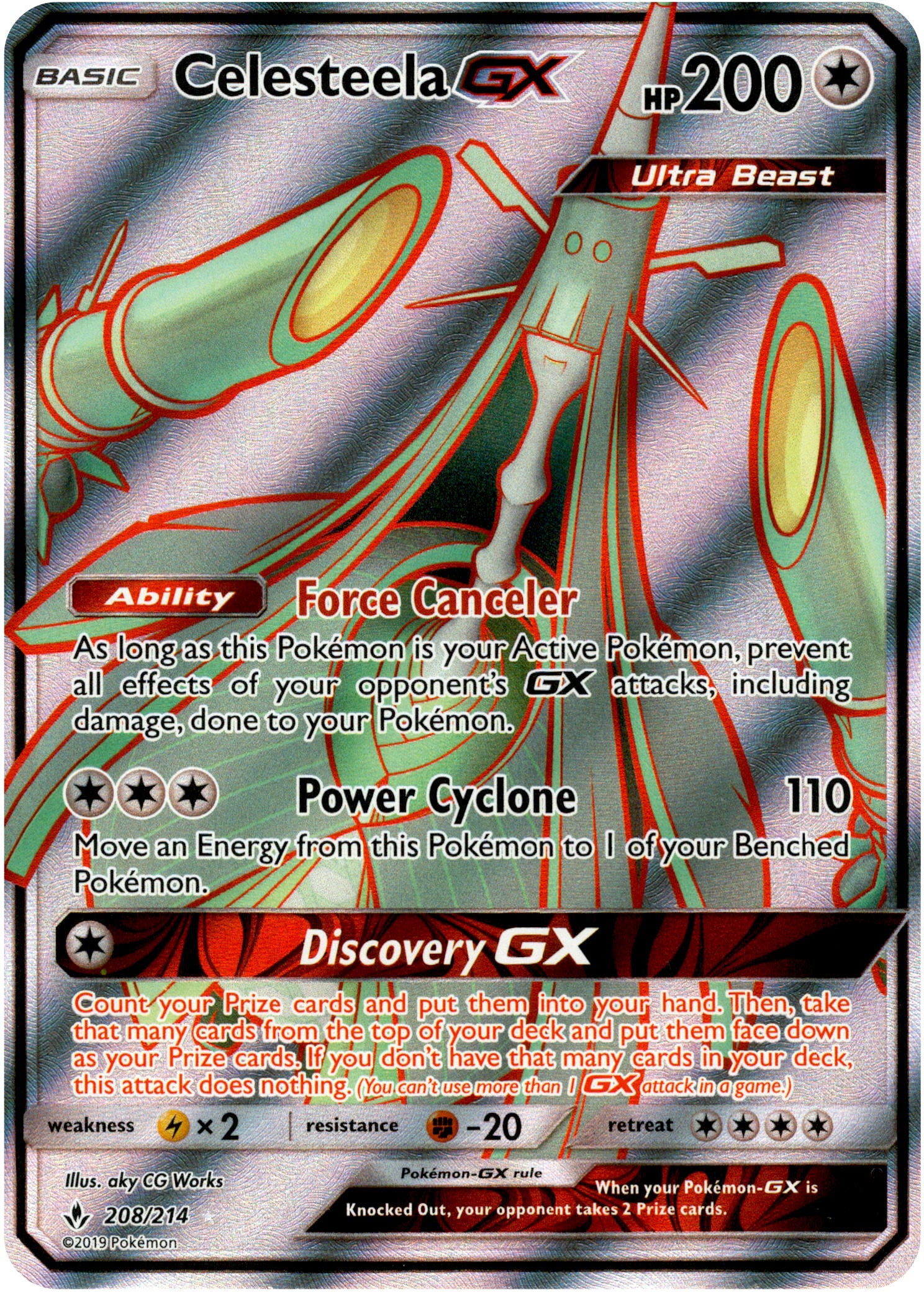 Celesteela GX Full Art - 208/214 - Unbroken Bonds - Holo - Card Cavern