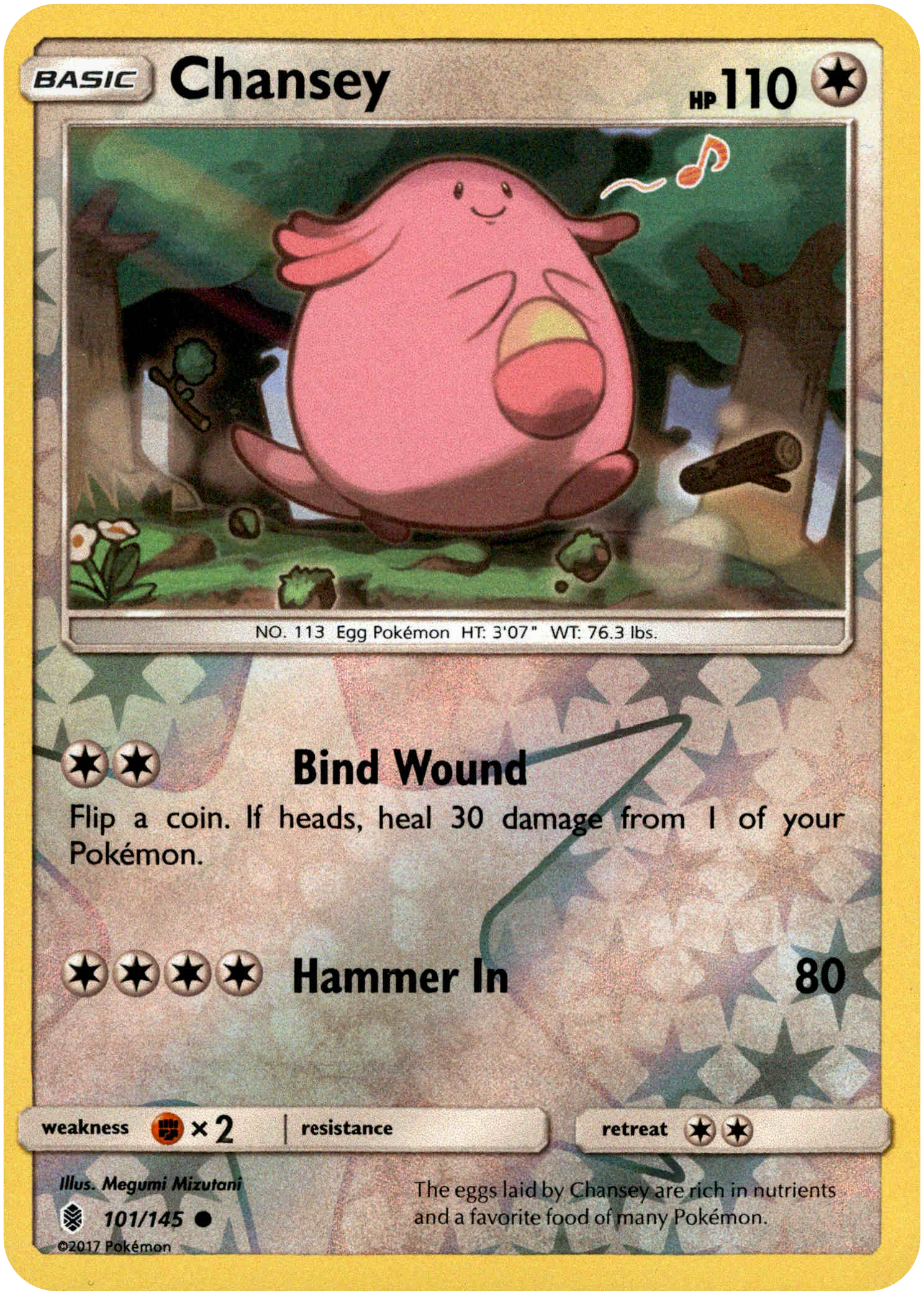 Chansey - 101/145 - Guardians Rising - Reverse Holo - Card Cavern