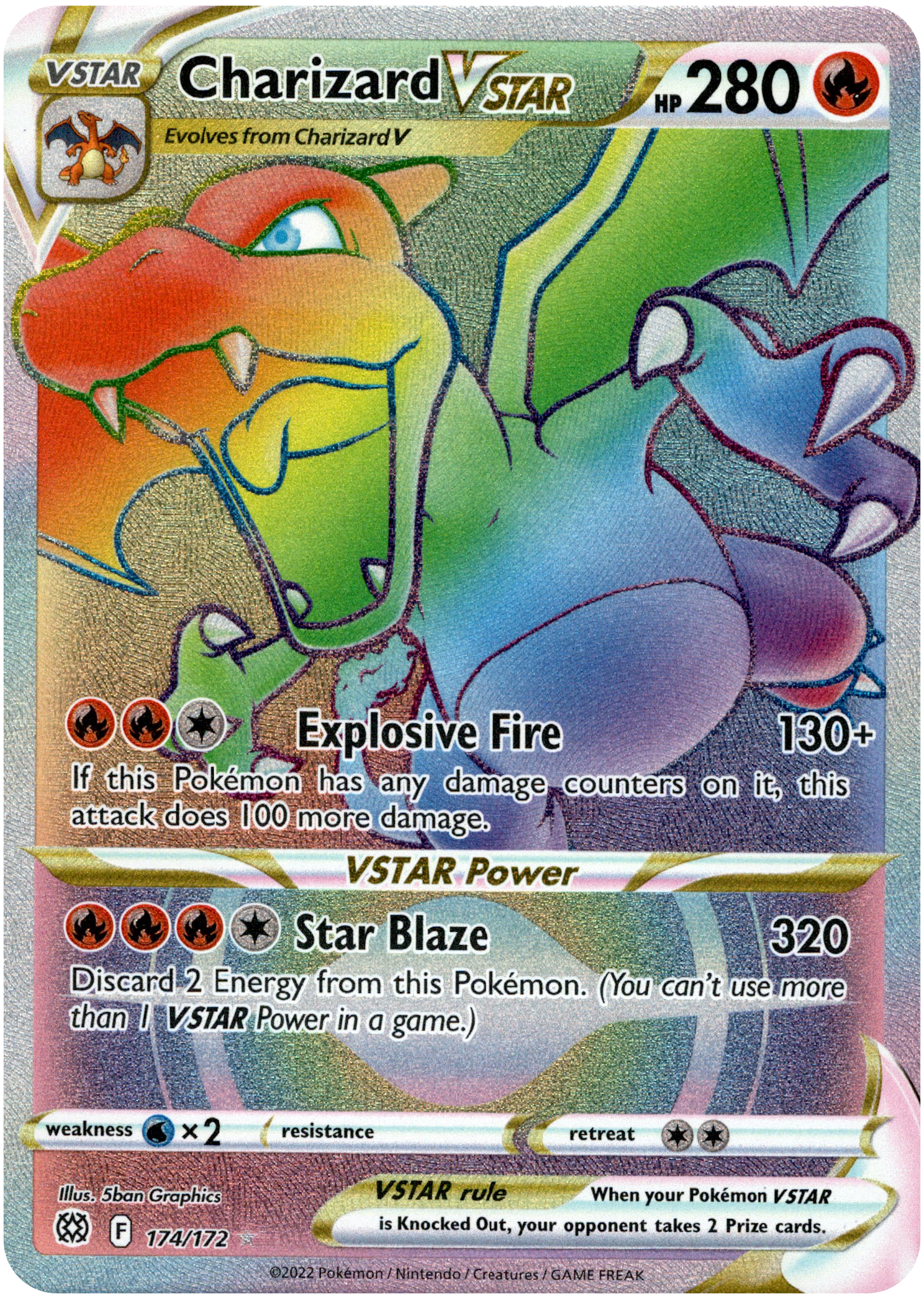 Charizard VSTAR Hyper Rare - 174/172 - Brilliant Stars - Holo - Card Cavern