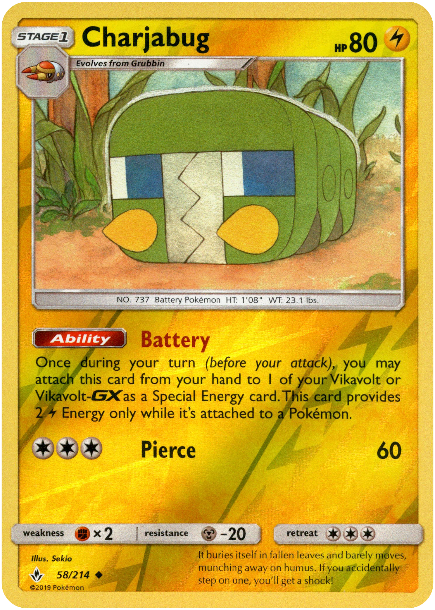 Charjabug - 58/214 - Unbroken Bonds - Reverse Holo - Card Cavern