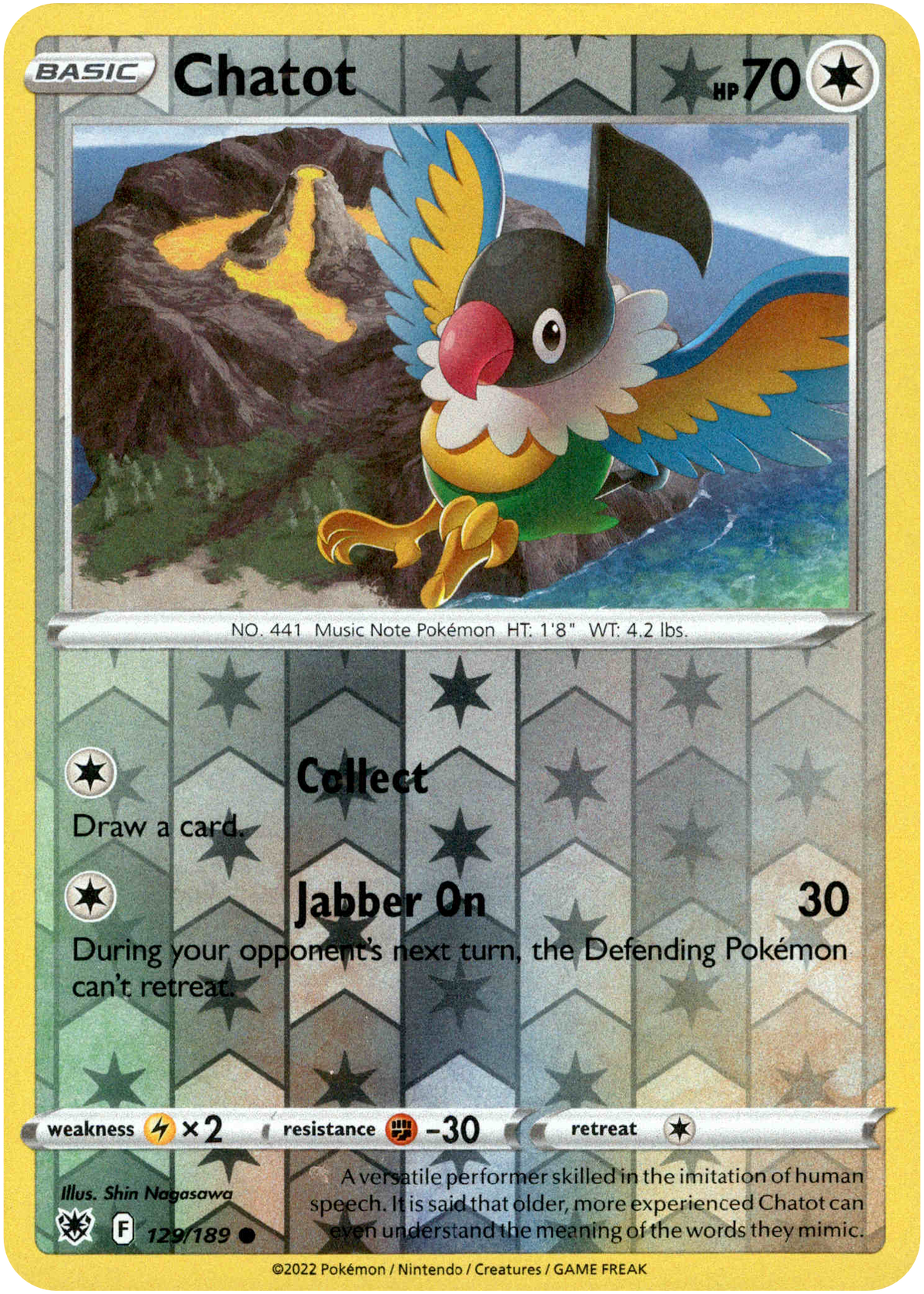 Chatot - 129/189 - Astral Radiance - Reverse Holo - Card Cavern