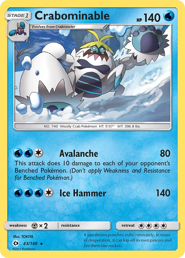 Crabominable - 43/149 - Sun & Moon - Card Cavern