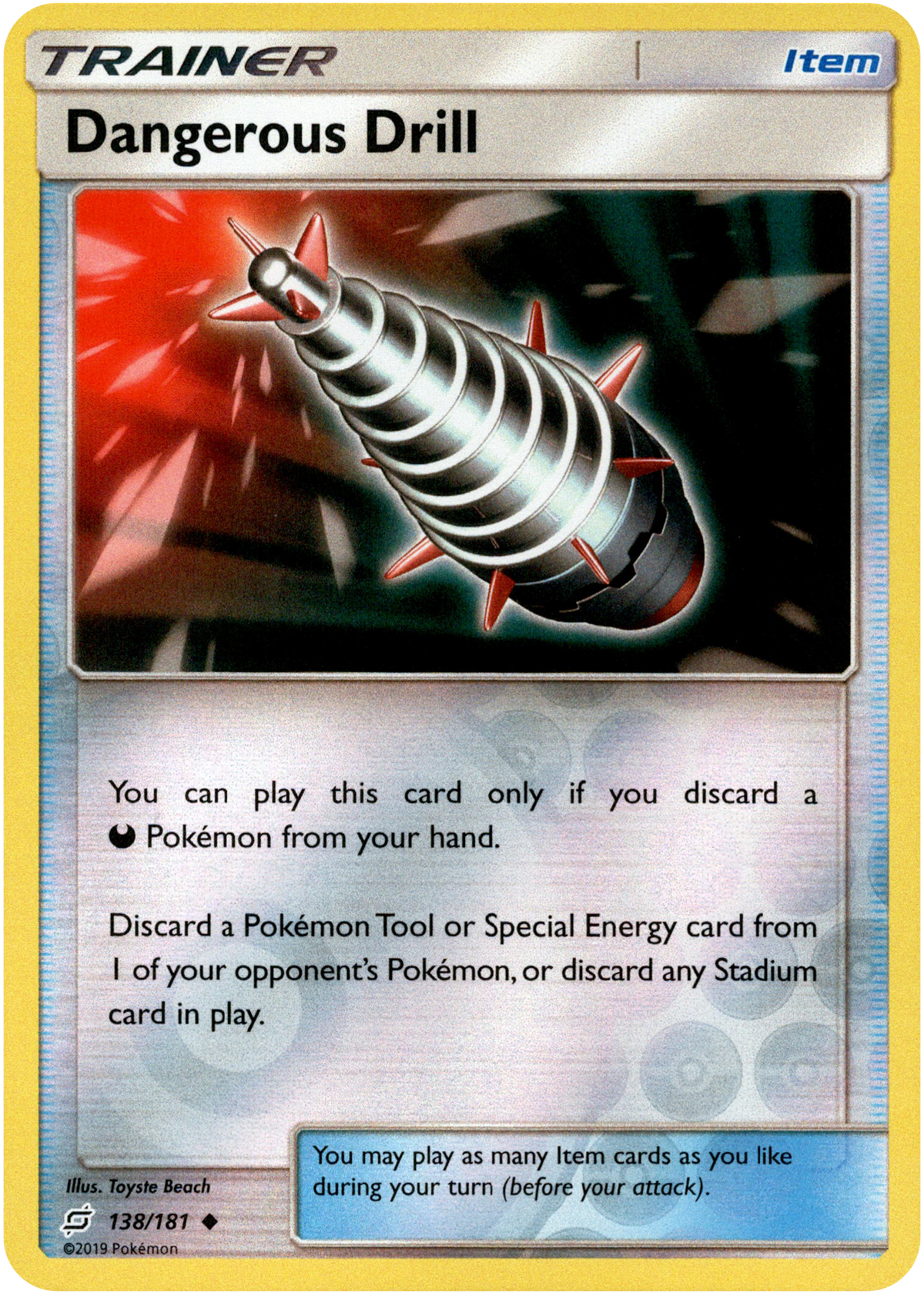 Dangerous Drill - 138/181 - Team Up - Reverse Holo - Card Cavern