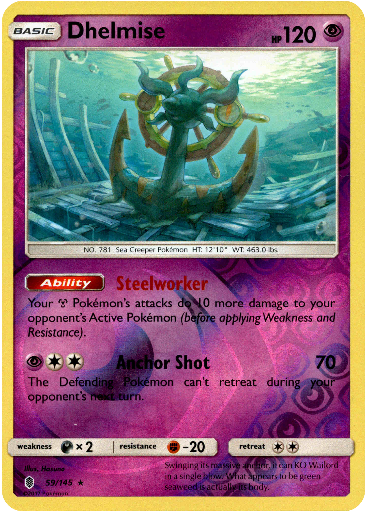Dhelmise - 59/145 - Guardians Rising - Reverse Holo - Card Cavern