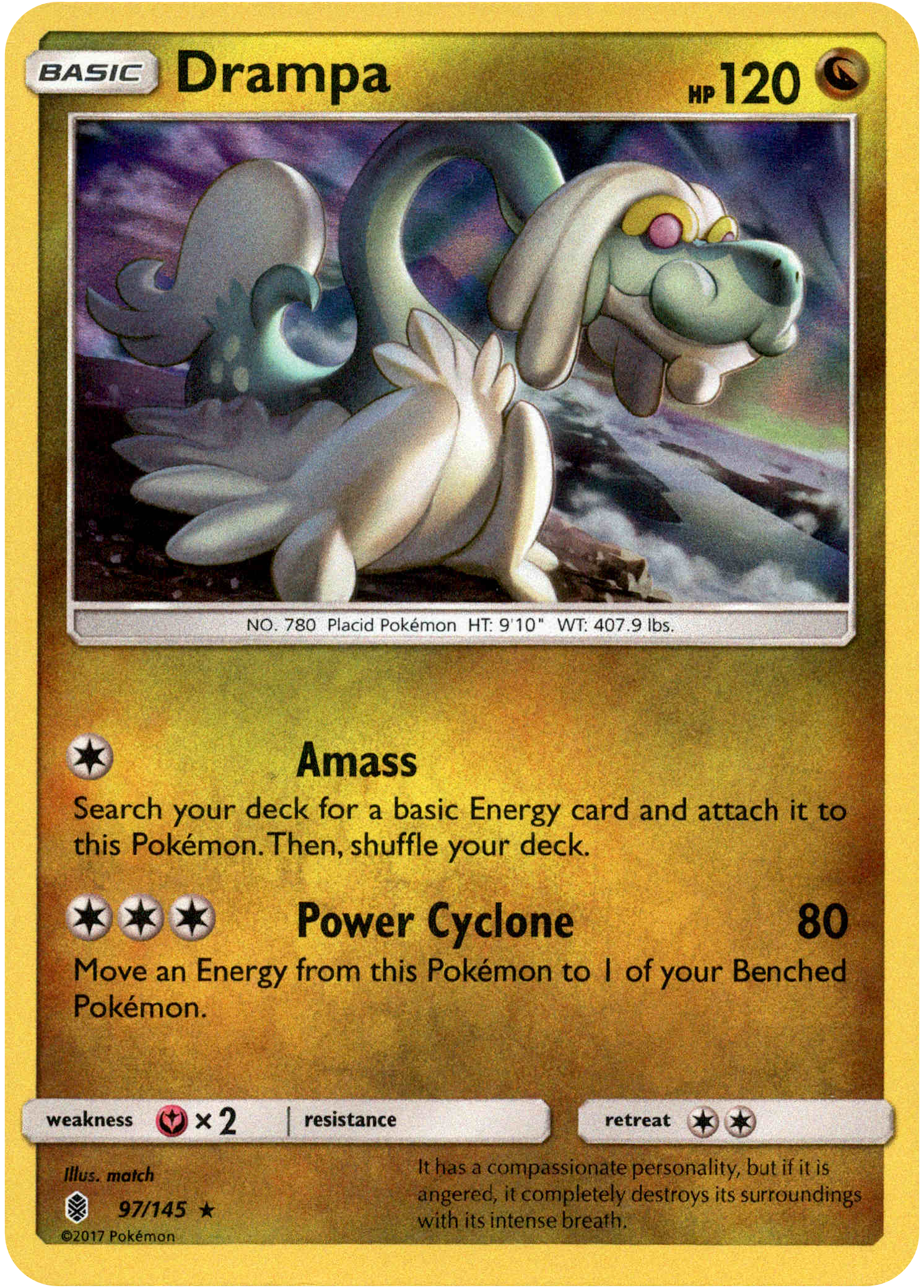 Drampa - 97/145 - Guardians Rising - Holo - Card Cavern