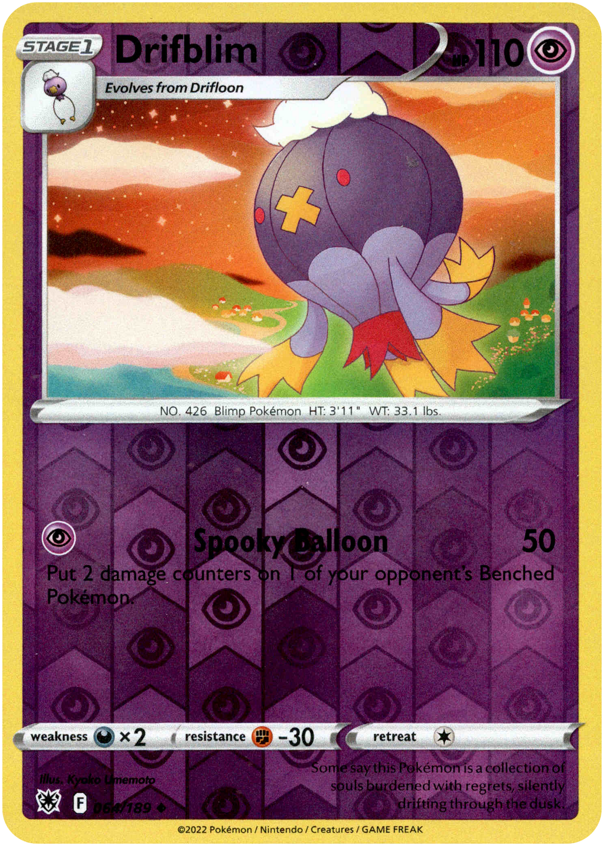 Drifblim - 064/189 - Astral Radiance - Reverse Holo - Card Cavern
