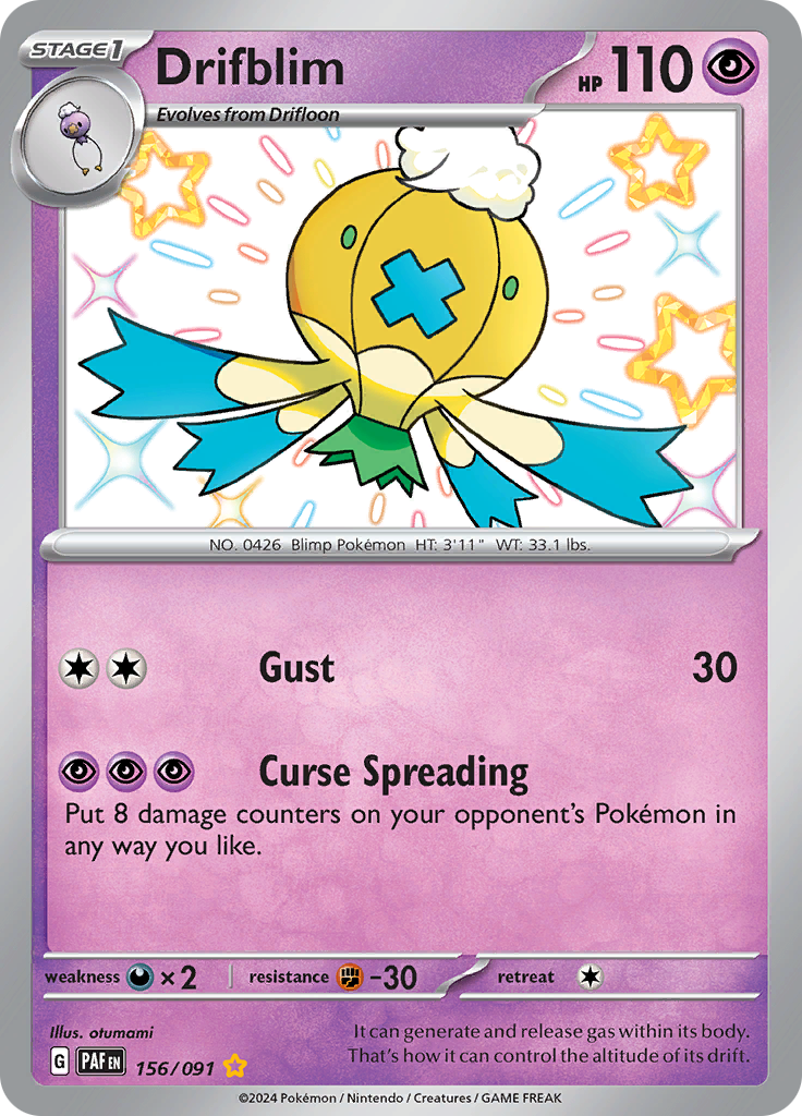 Drifblim - 156/091 - Paldean Fates - Holo - Card Cavern