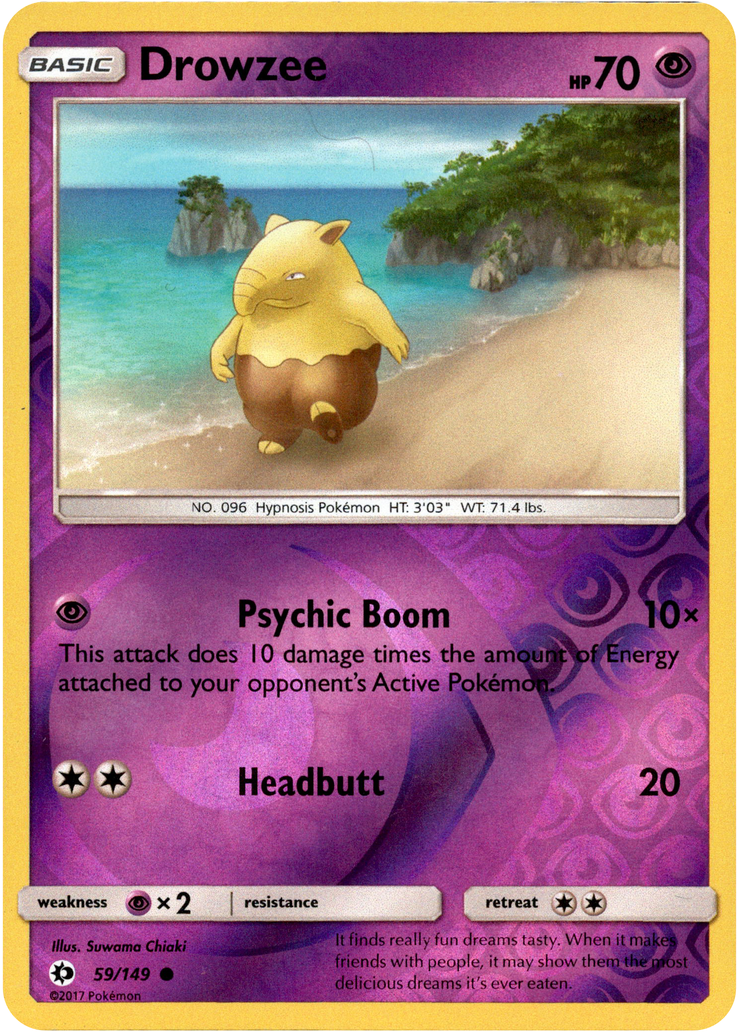 Drowzee - 59/149 - Sun & Moon - Reverse Holo - Card Cavern