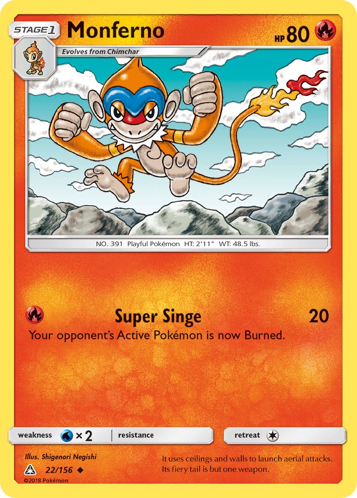 Monferno - 22/156 - Ultra Prism - Card Cavern