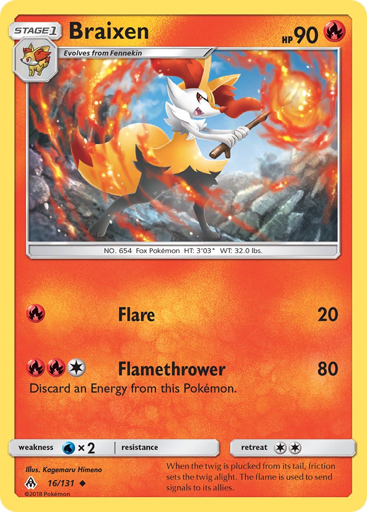Braixen - 16/131 - Forbidden Light - Card Cavern