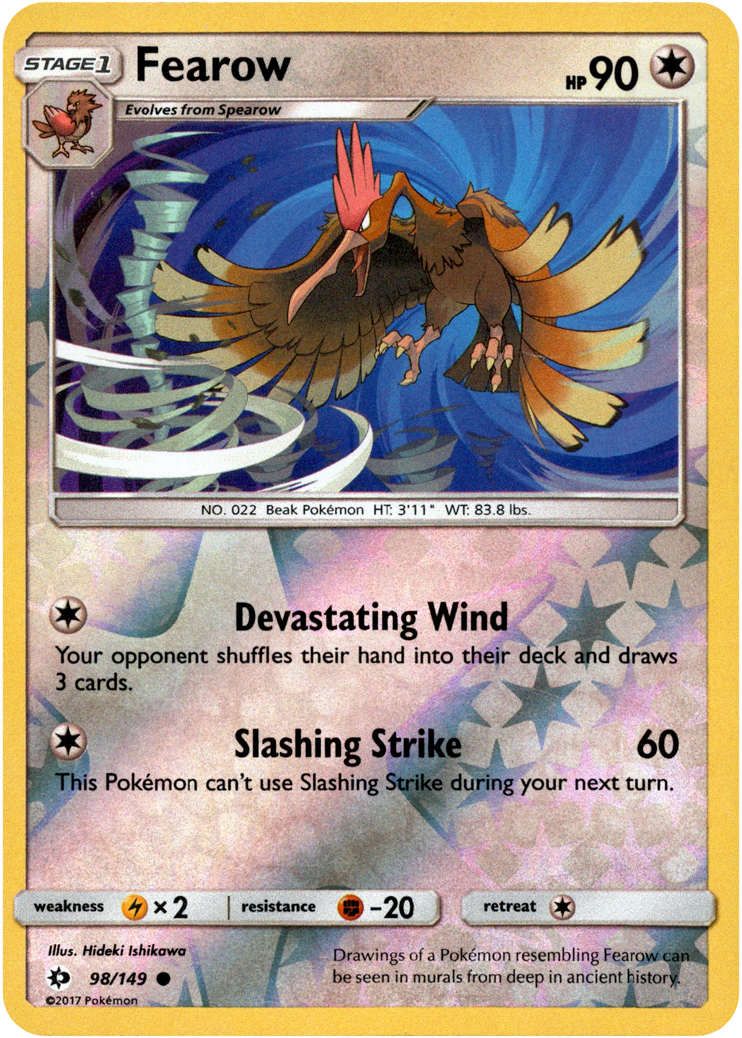 Fearow - 98/149 - Sun & Moon - Reverse Holo - Card Cavern