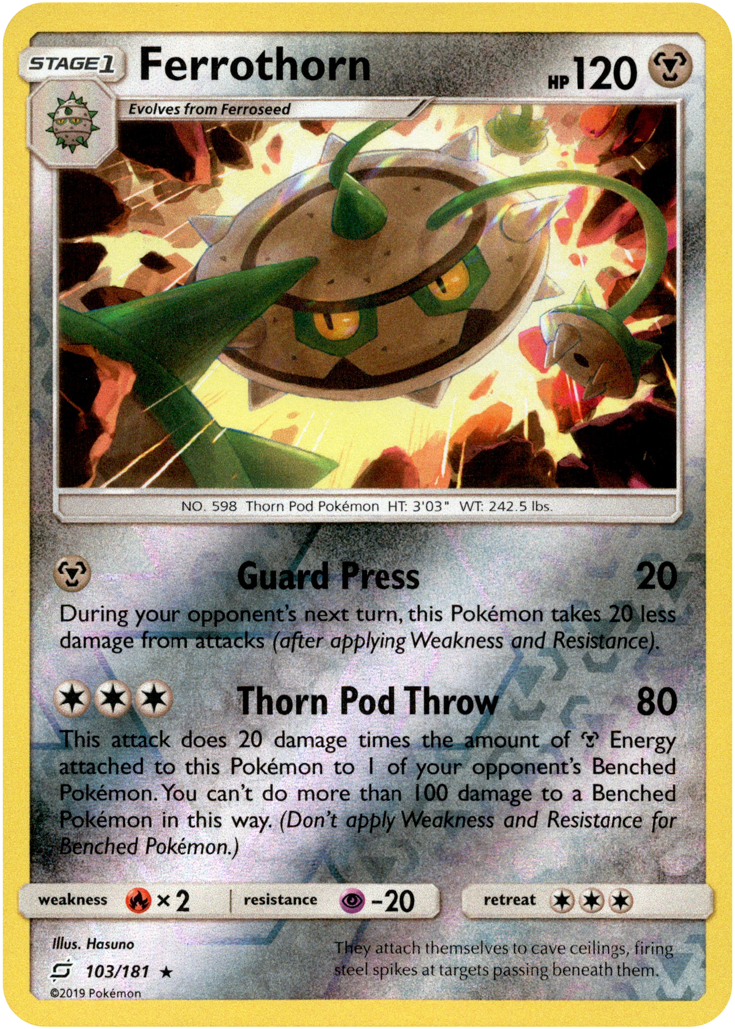 Ferrothorn - 103/181 - Team Up - Reverse Holo - Card Cavern
