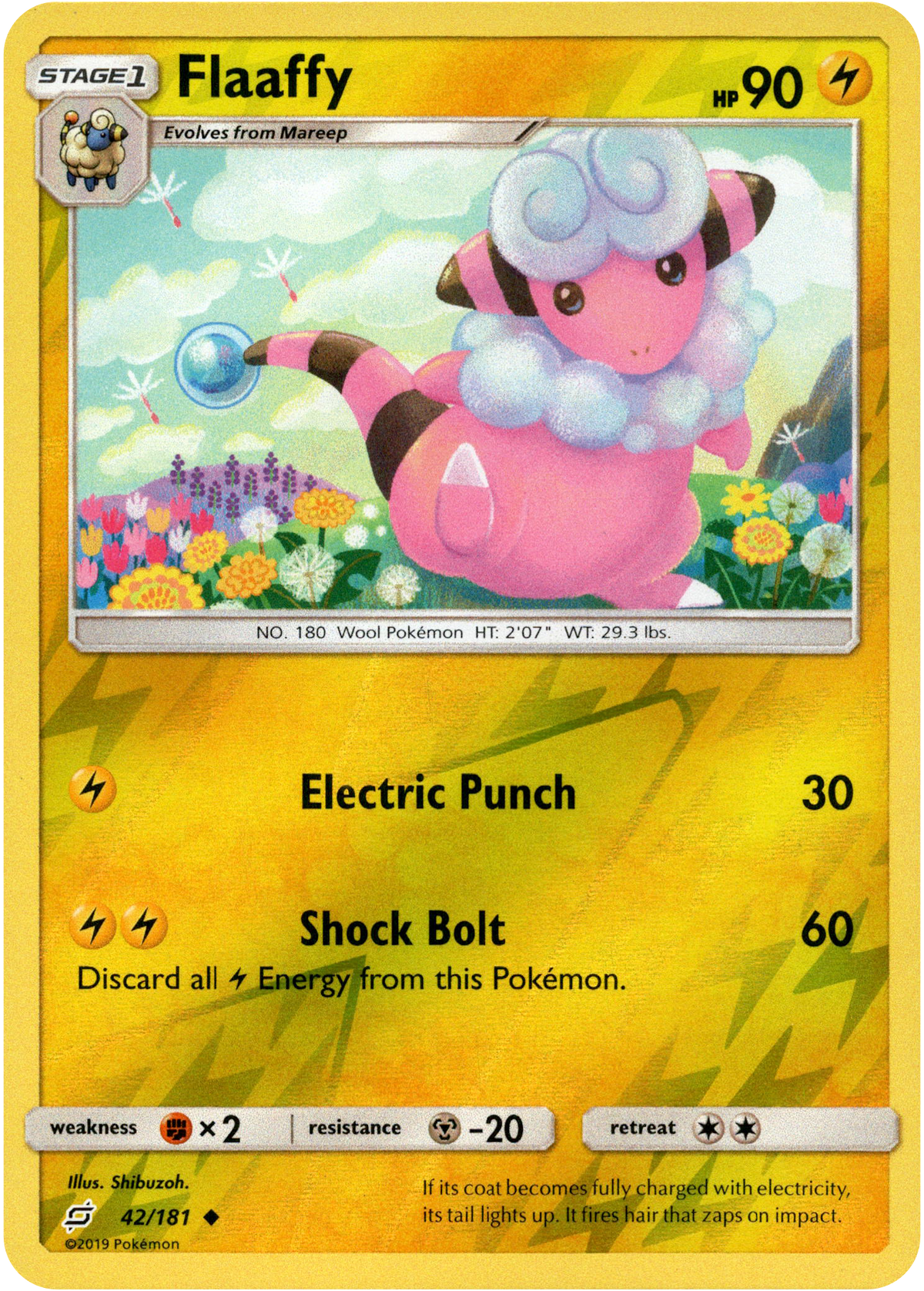 Flaaffy - 42/181 - Team Up - Reverse Holo - Card Cavern