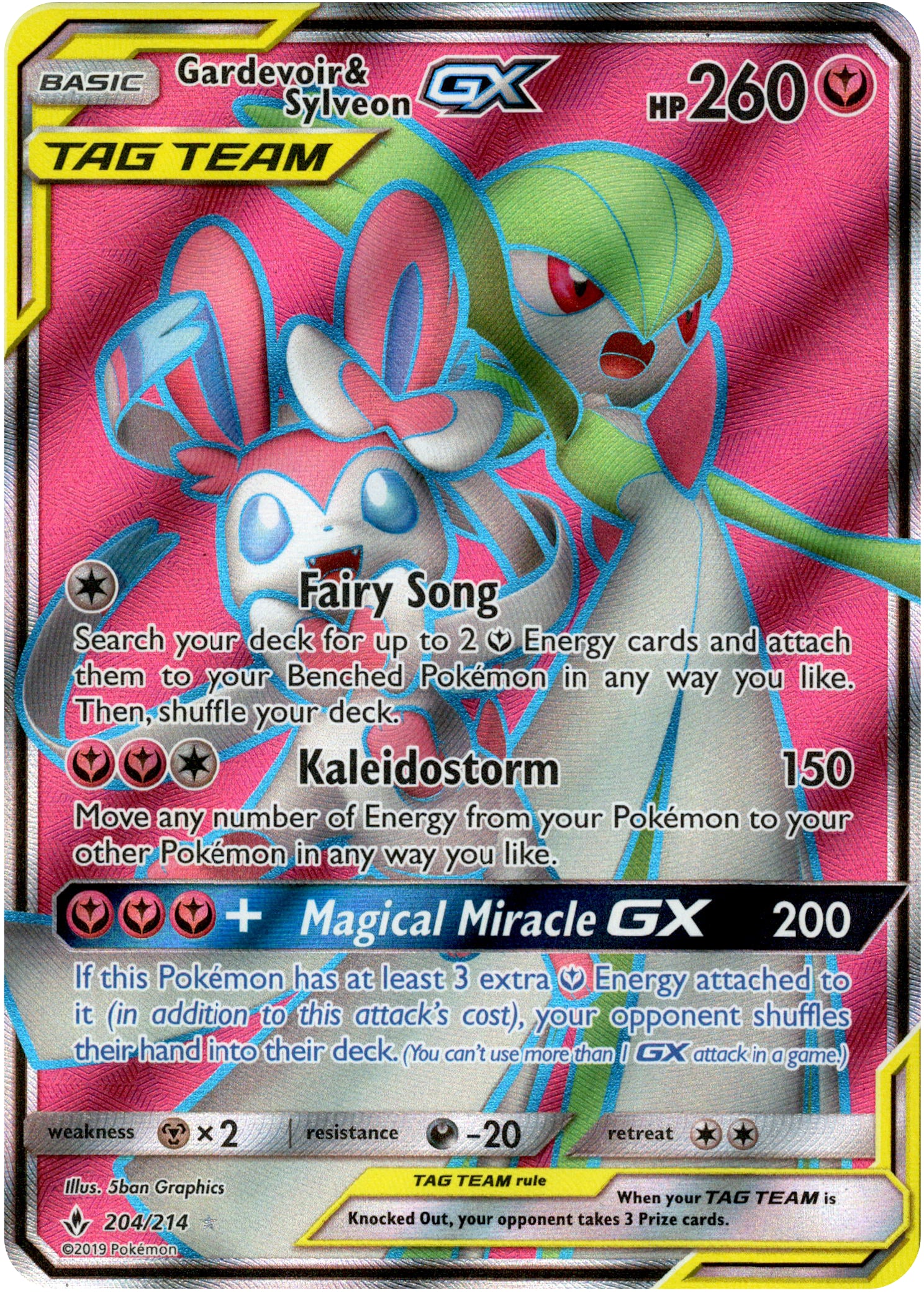 pokemon sylveon gx card GARDEVOIR & 204/214 - Full Art - Unbroken Bonds - NM/M Pack Option::Mewtwo + Alakazam + Machamp (Heavy) Captured in a crystal Pokemon TCG Temporal Forces SV2A