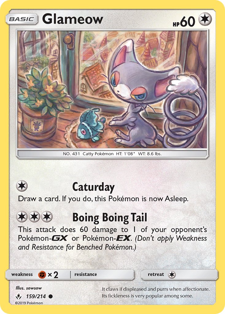 Glameow - 159/214 - Unbroken Bonds - Card Cavern
