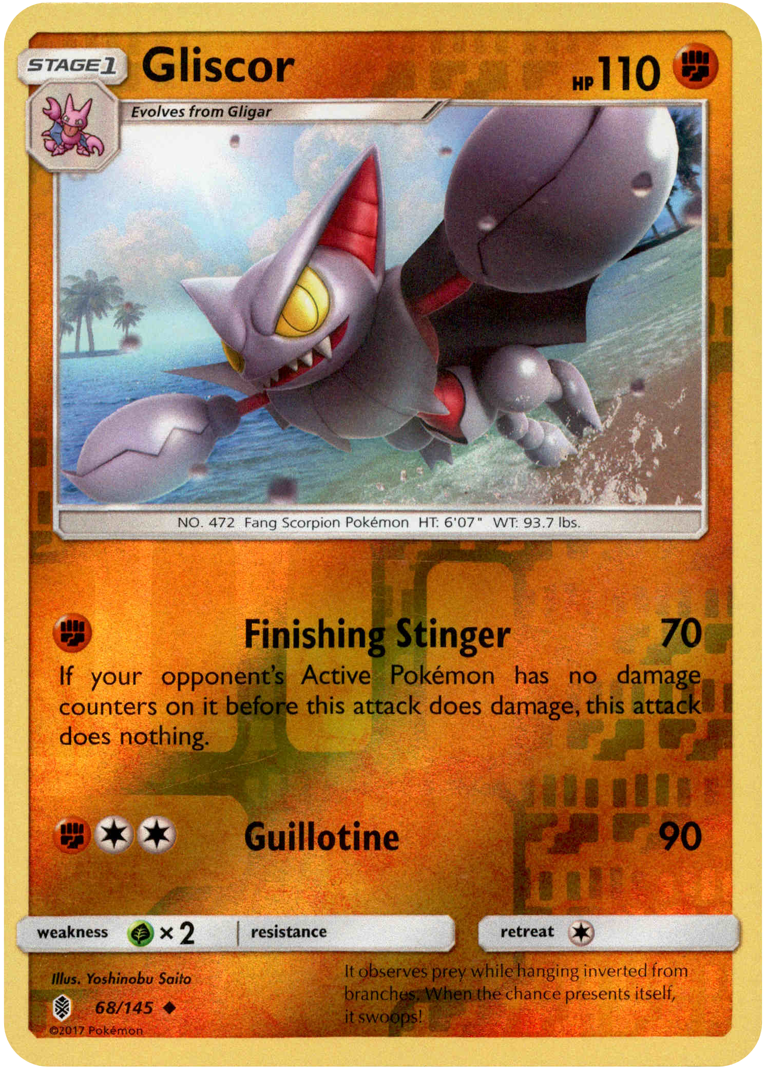Gliscor - 68/145 - Guardians Rising - Reverse Holo - Card Cavern