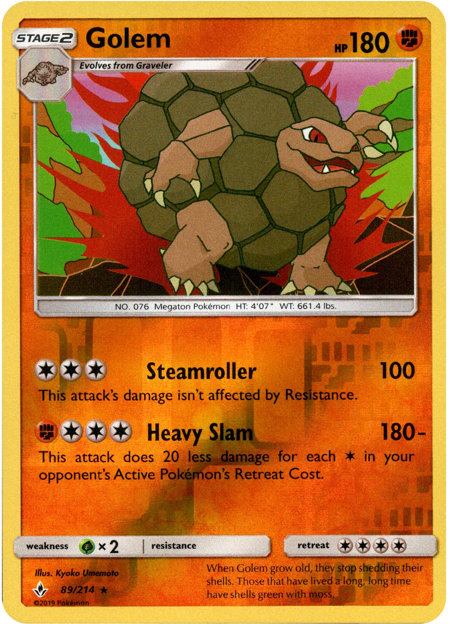 Golem - 89/214 - Unbroken Bonds - Reverse Holo - Card Cavern