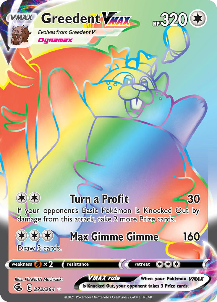 Greedent VMAX Hyper Rare - 272/264 - Fusion Strike - Holo - Card Cavern