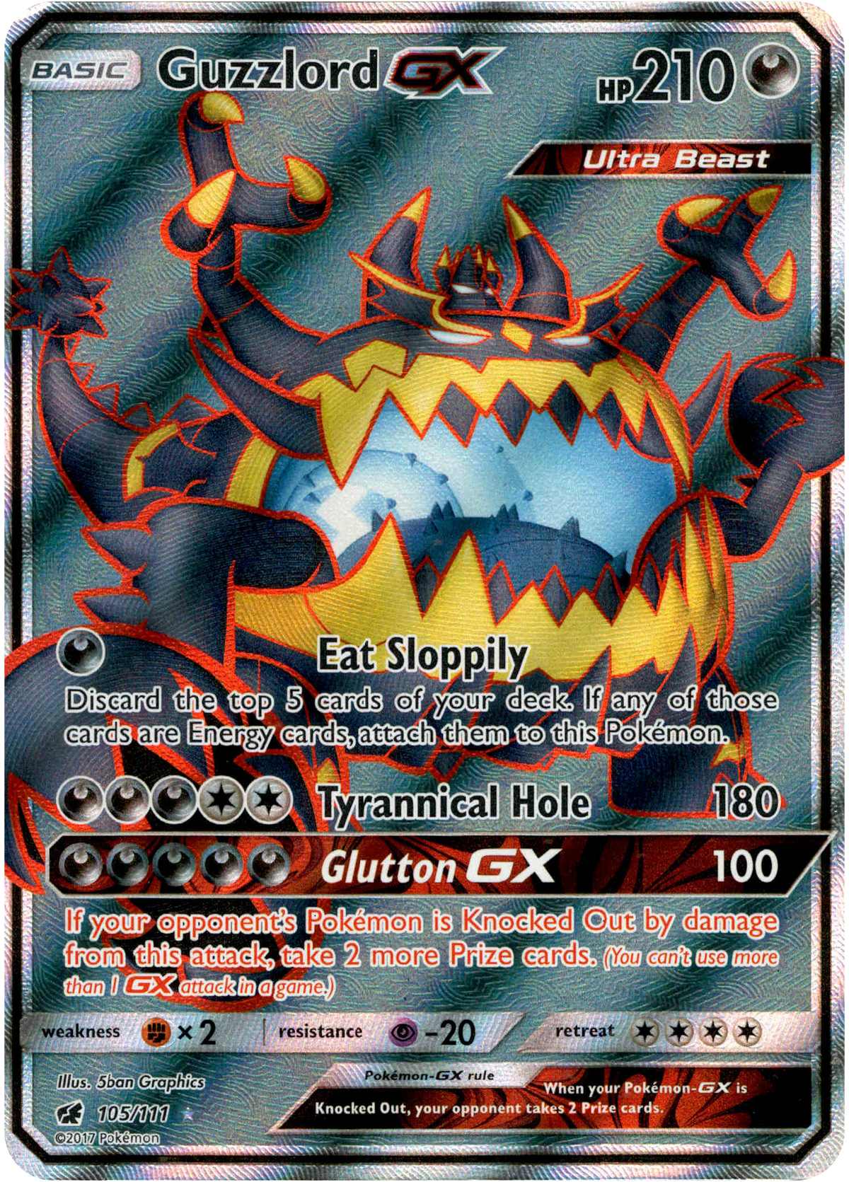 Guzzlord GX Full Art - 105/111 - Crimson Invasion - Holo - Card Cavern