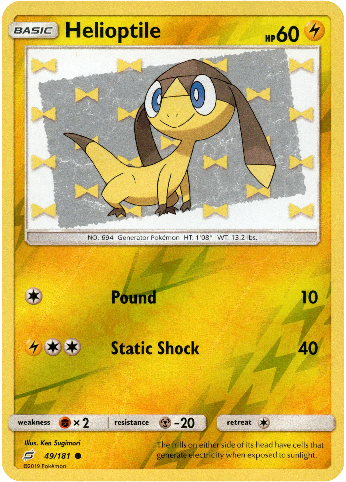 Helioptile - 49/181 - Team Up - Reverse Holo - Card Cavern