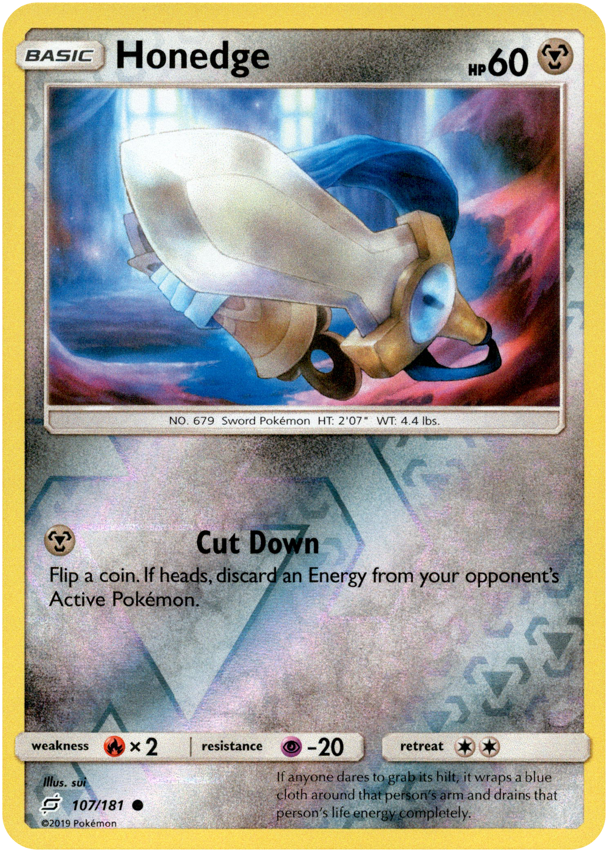 Honedge - 107/181 - Team Up - Reverse Holo - Card Cavern