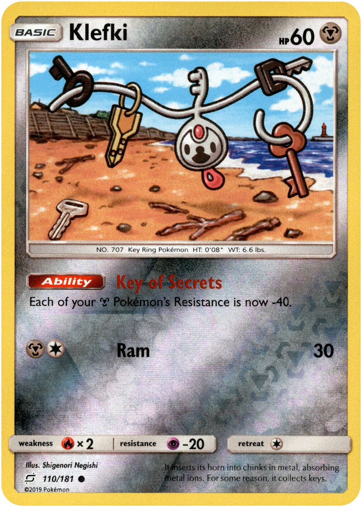 Klefki - 110/181 - Team Up - Reverse Holo - Card Cavern