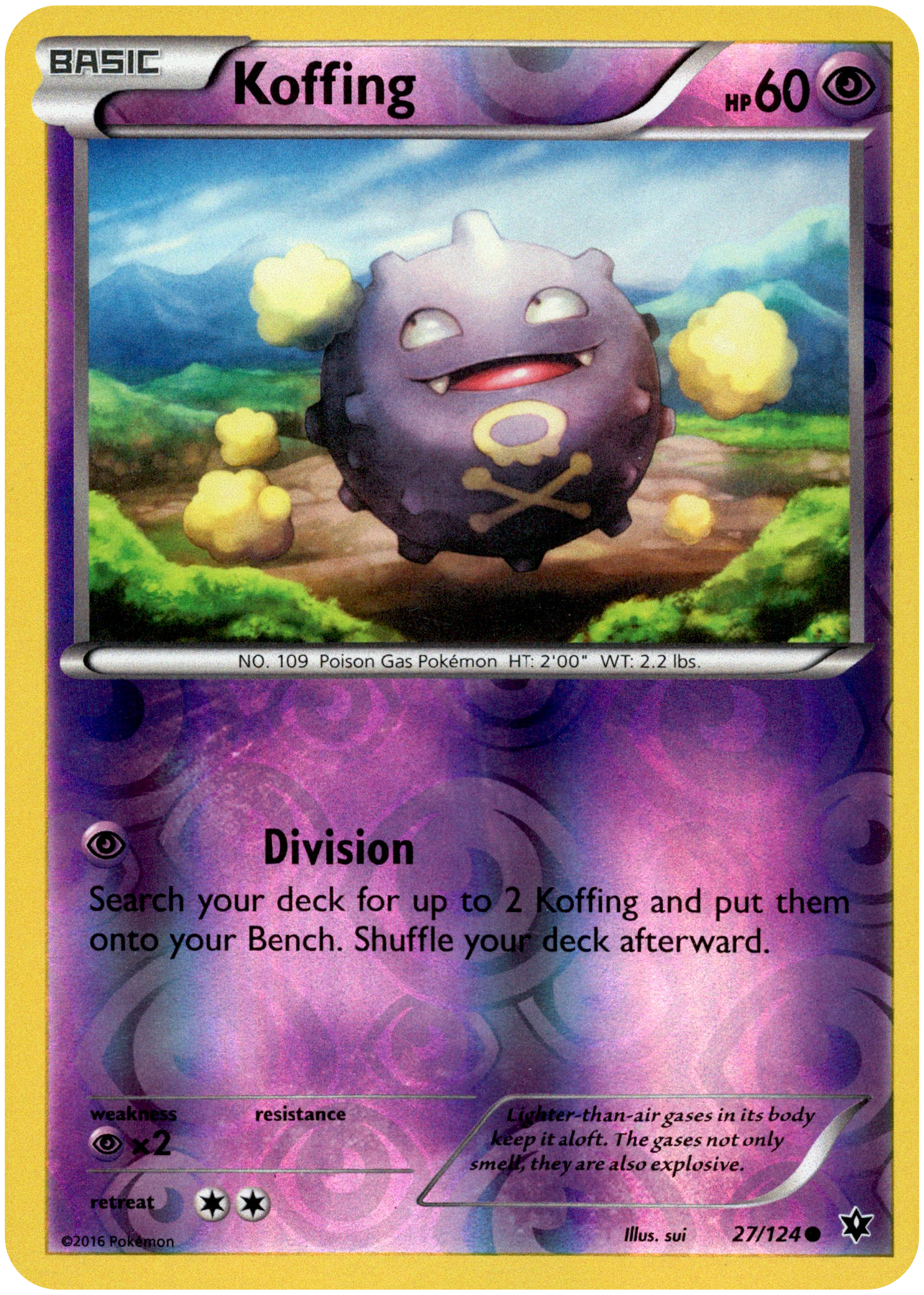 Koffing - 27/124 - Fates Collide - Reverse Holo - Card Cavern