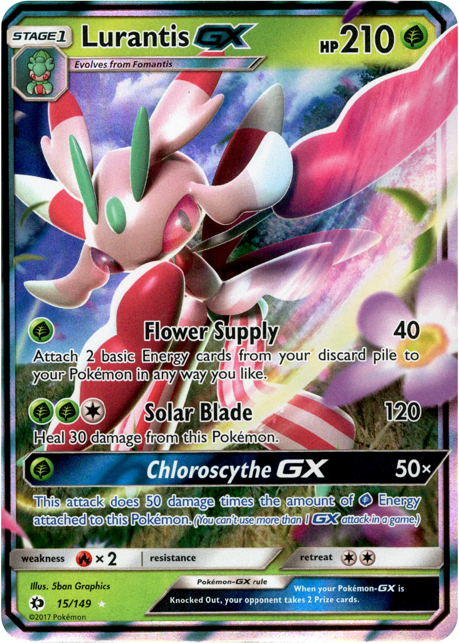 Lurantis GX - 15/149 - Sun & Moon - Holo - Card Cavern