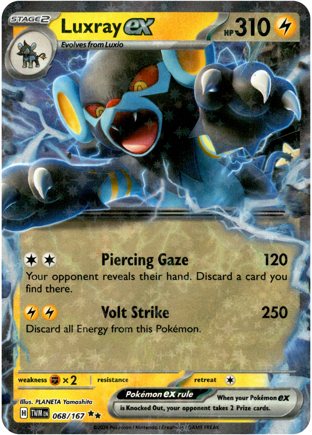 Luxray ex - 068/167 - Twilight Masquerade - Holo  Card Cavern Trading Cards,  LLC