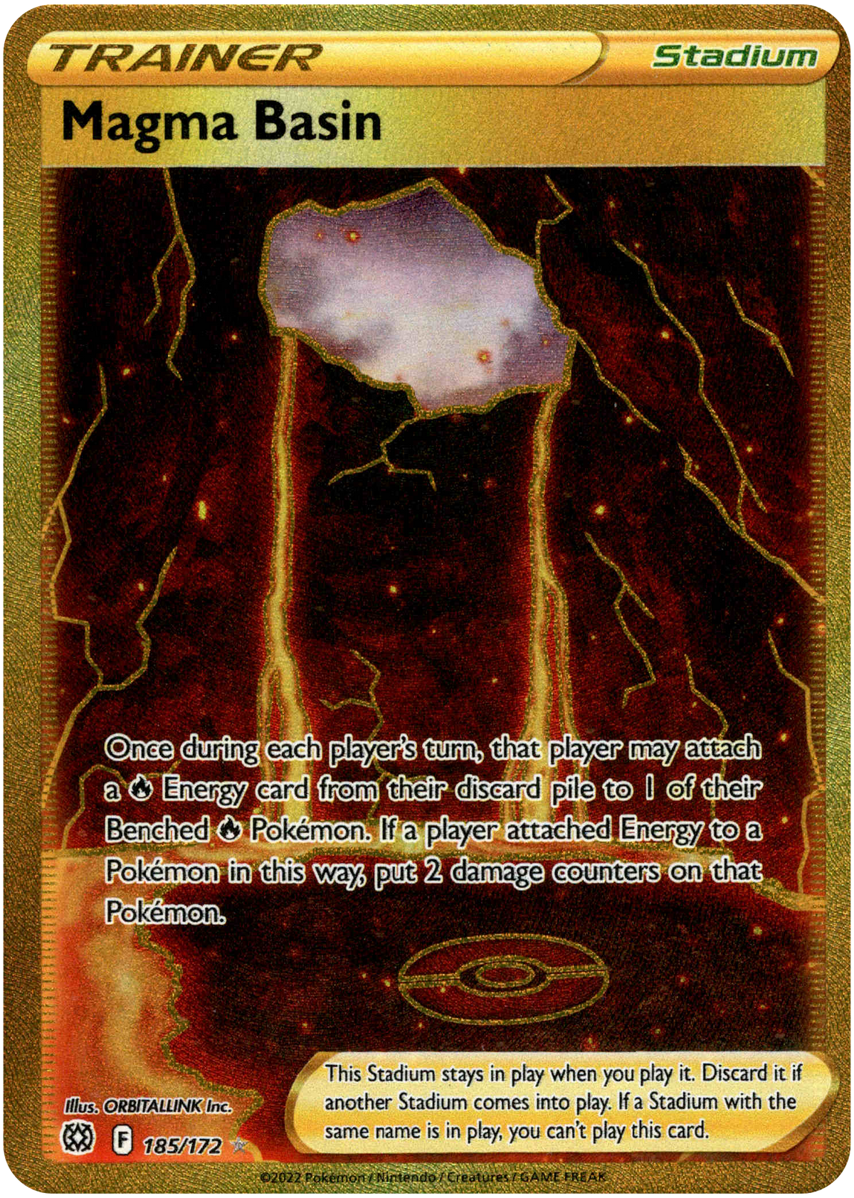 Magma Basin Secret Rare - 185/172 - Brilliant Stars - Holo - Card Cavern