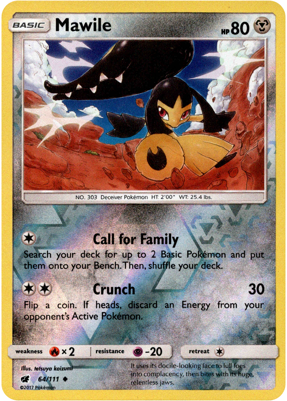 Mawile - 64/111 - Crimson Invasion - Reverse Holo - Card Cavern