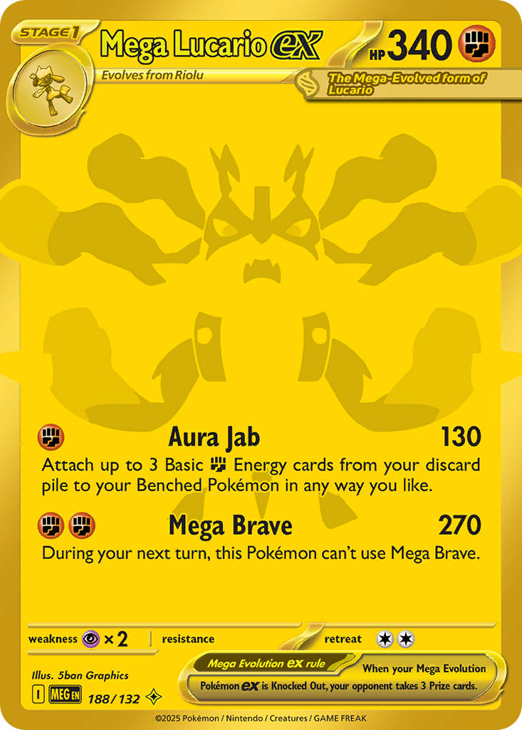 Mega Lucario ex - 188/132 - Mega Evolution - Holo - Card Cavern