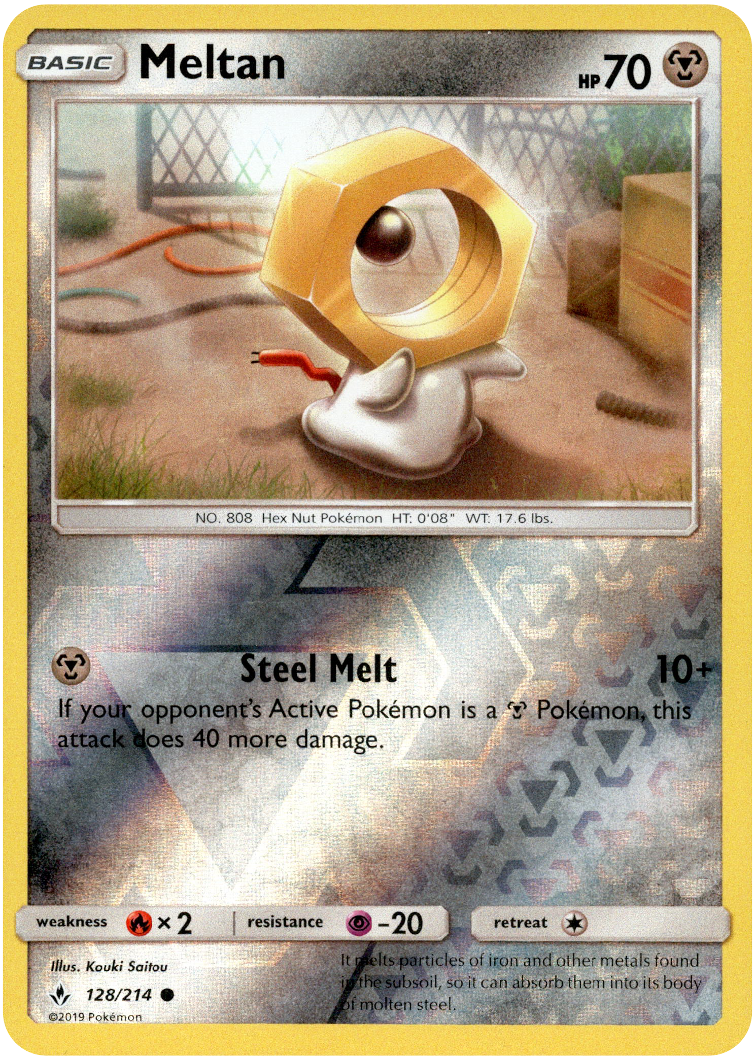 Meltan - 128/214 - Unbroken Bonds - Reverse Holo - Card Cavern