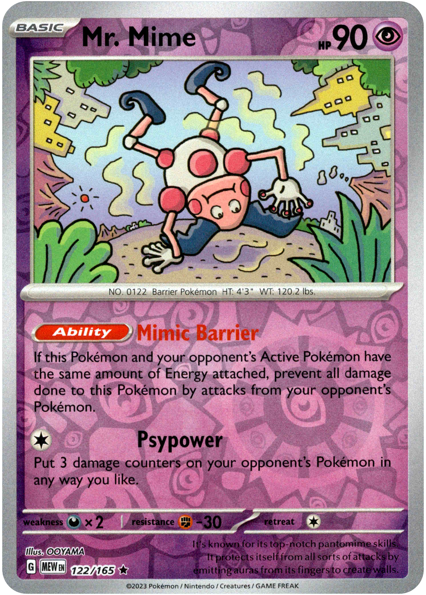 Mr. Mime - 122/165 - Scarlet & Violet 151 - Reverse Holo - Card Cavern
