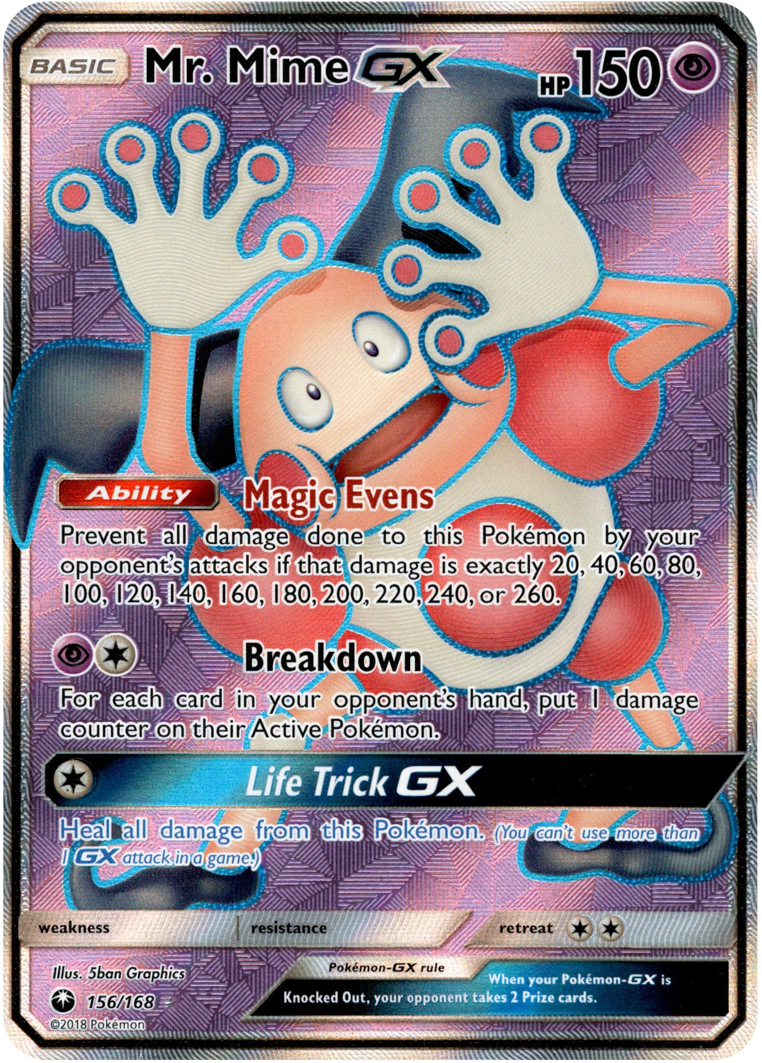 Mr. Mime GX Full Art - 156/168 - Celestial Storm - Holo - Card Cavern