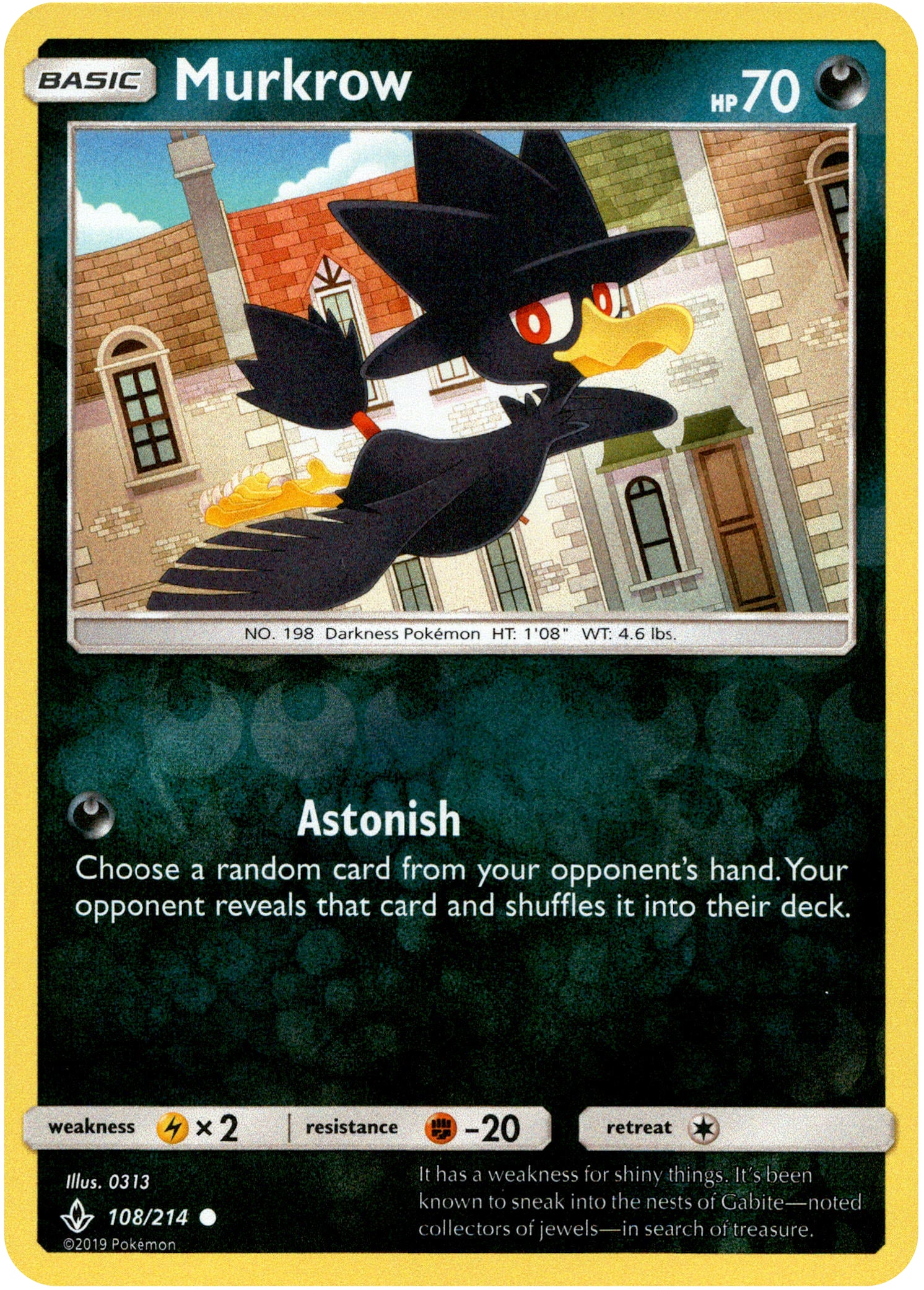 Murkrow - 108/214 - Unbroken Bonds - Reverse Holo - Card Cavern