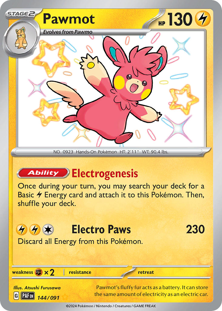 Pawmot - 144/091 - Paldean Fates - Holo - Card Cavern