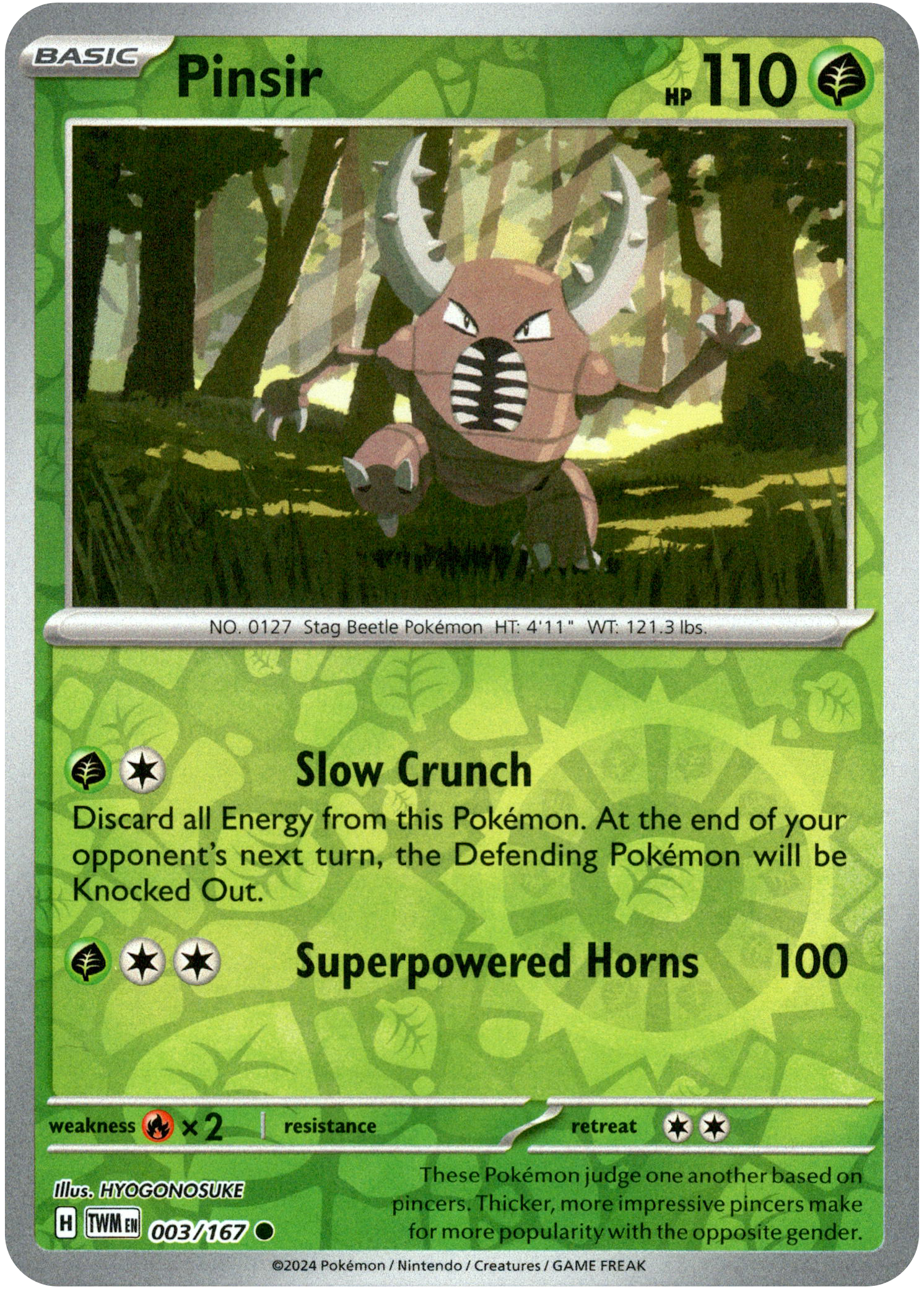 Pinsir - 003/167 - Twilight Masquerade - Reverse Holo - Card Cavern