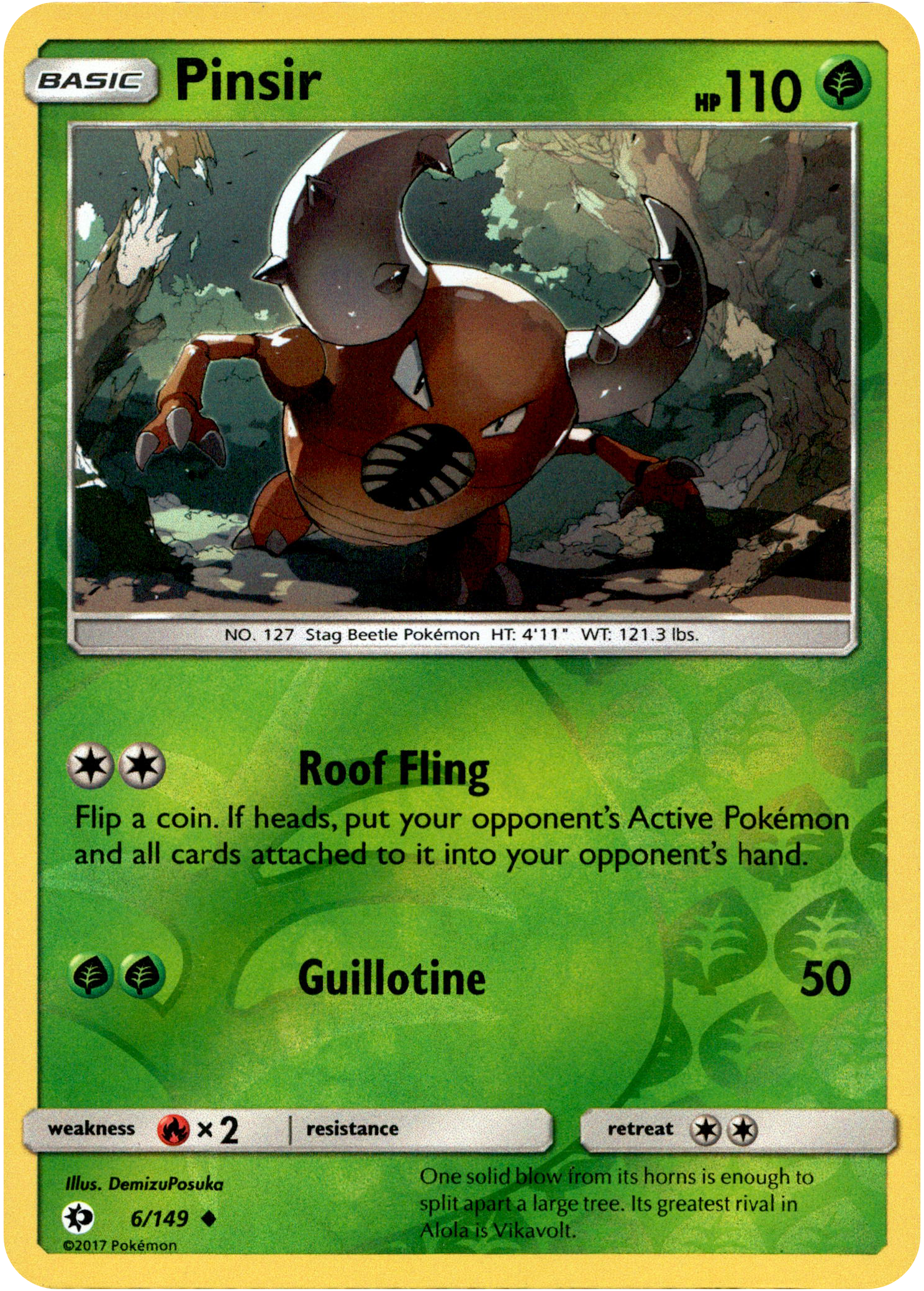 Pinsir - 6/149 - Sun & Moon - Reverse Holo - Card Cavern