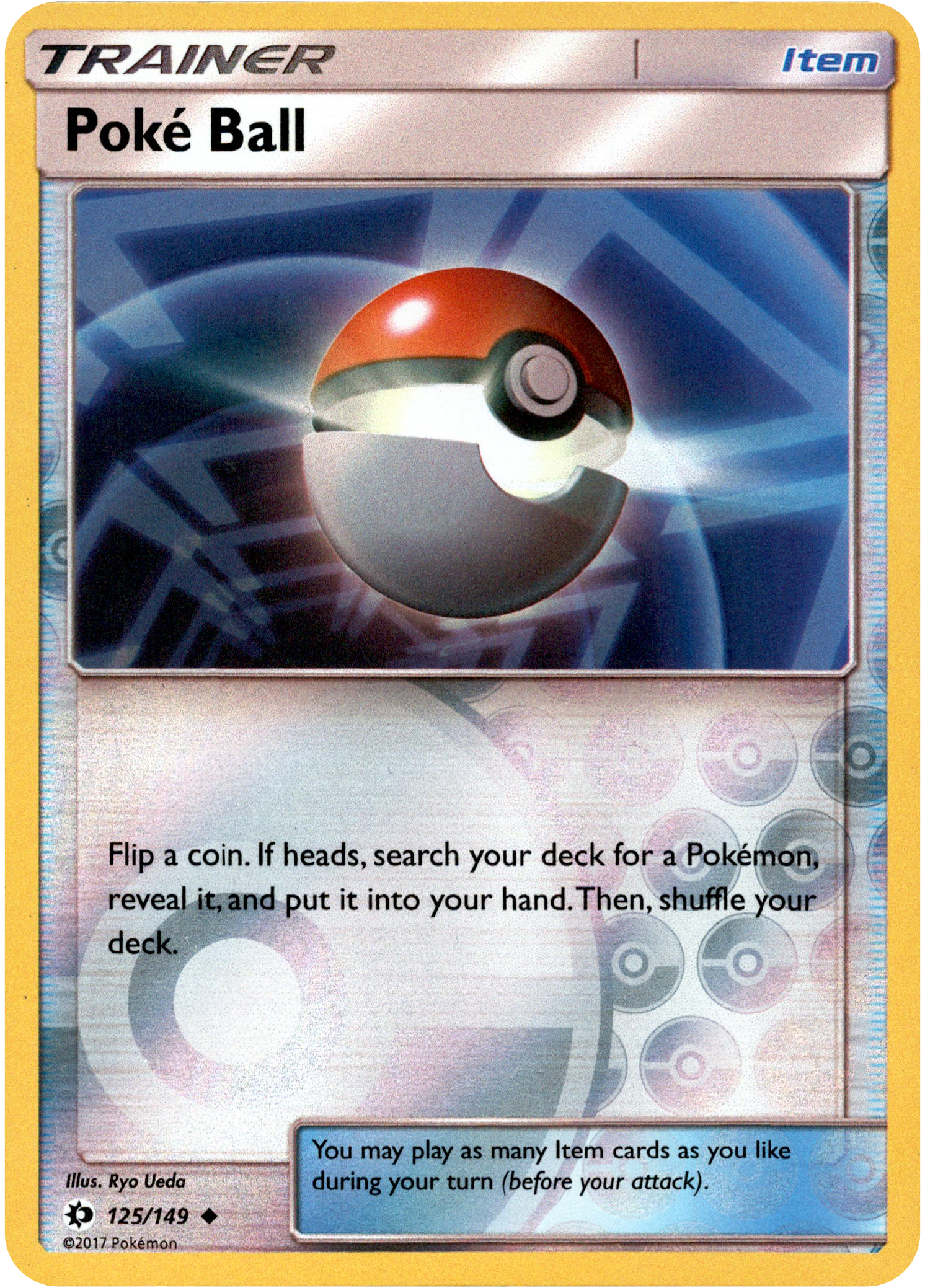 Poké Ball - 125/149 - Sun & Moon - Reverse Holo - Card Cavern