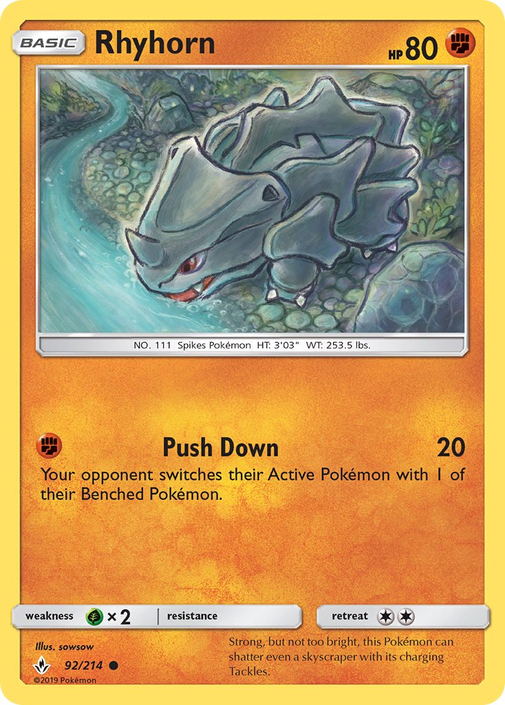 Rhyhorn - 92/214 - Unbroken Bonds - Card Cavern